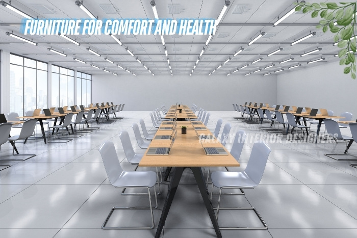 Modern workspace designs that prioritize employee well-being and productivity by Galaxy Interior Designers in Chennai