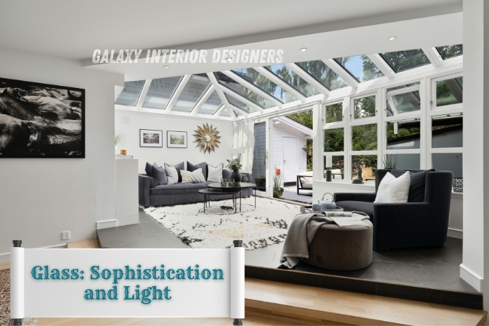 Modern residential interior design by Galaxy Interior Designers in Chennai featuring a stylish glass roof