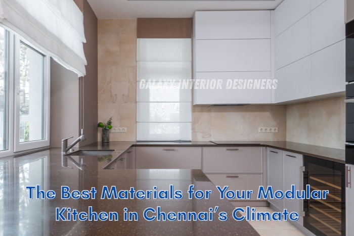 Elegant modular kitchen interior by Galaxy Interior Designers in Chennai featuring high-quality materials