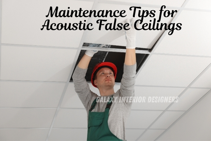 Galaxy Interior Designers in Chennai, showing professional inspection and upkeep for long-lasting soundproof ceiling solutions